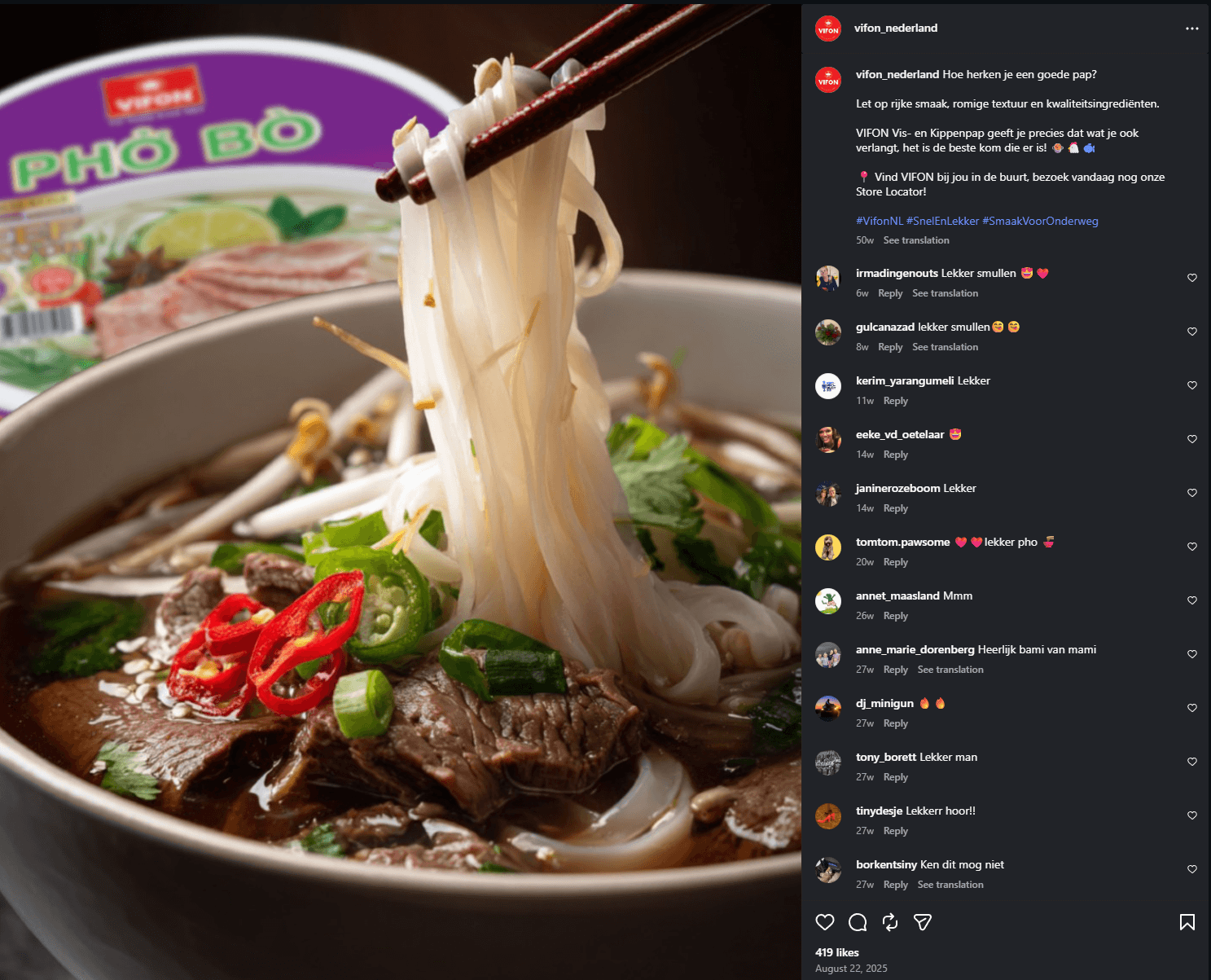 VIFON Netherlands campaign creative and community growth